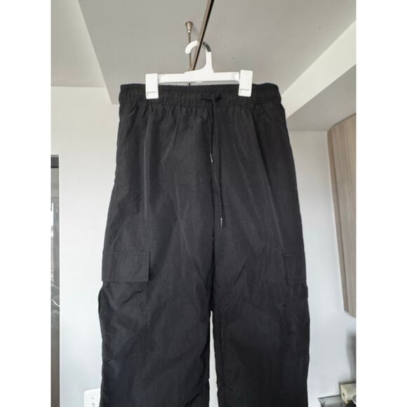 Princess Polly Black Flossie Parachute Pants Size 8 Grunge Goth Cargo Pants - Picture 6 of 10